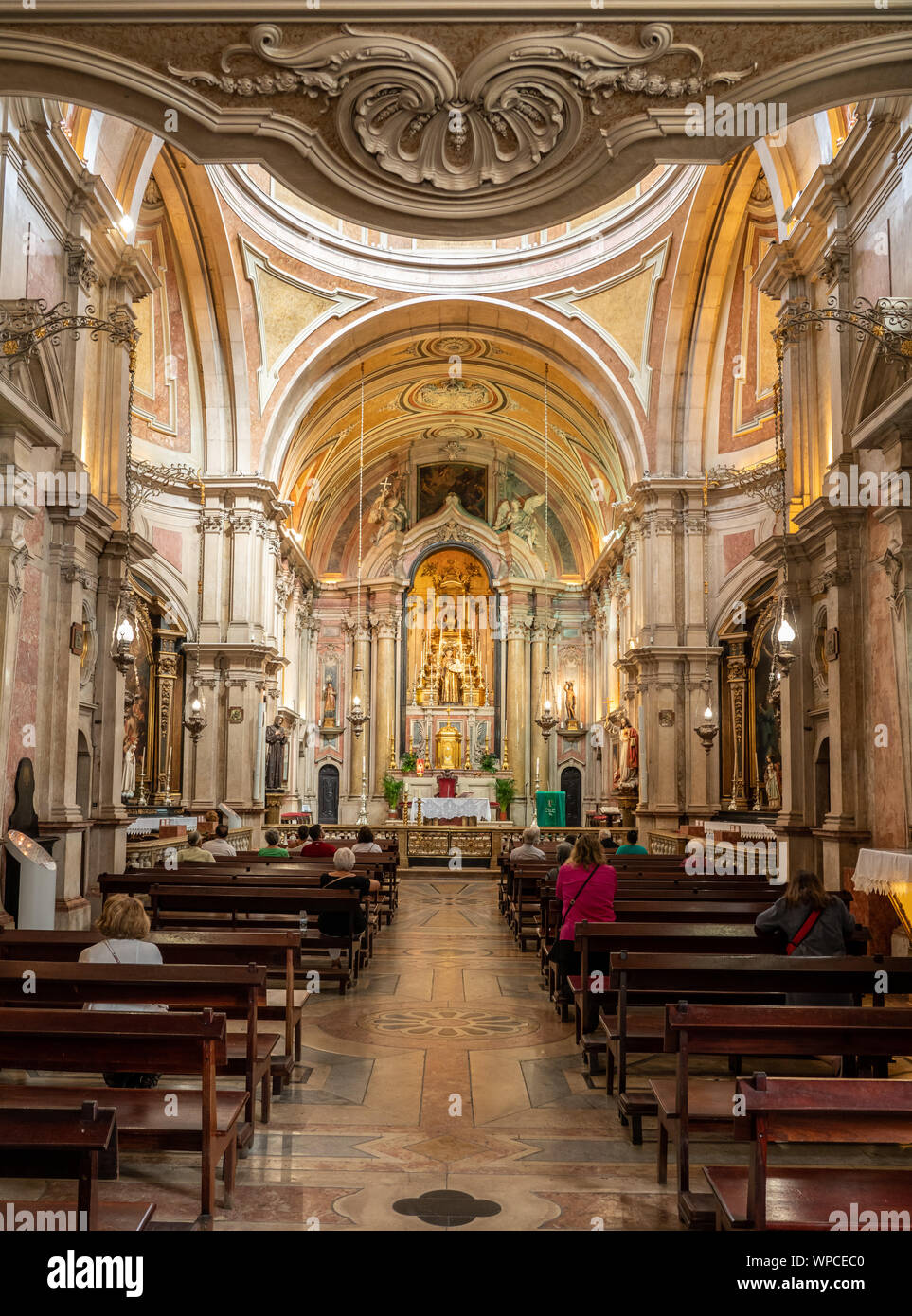 Innenraum der St. Antonius Kirche in Lissabon Portugal Stockfoto