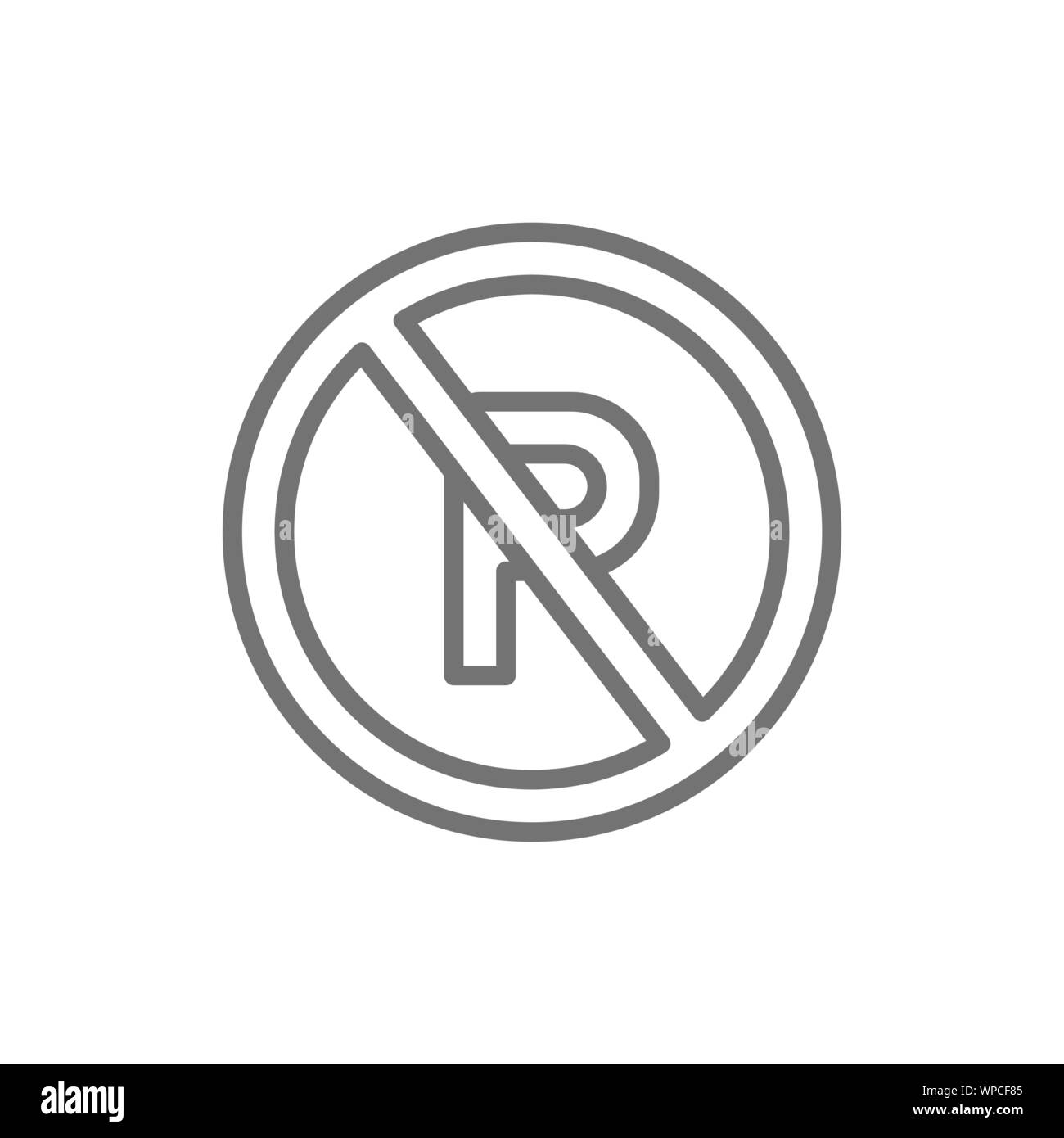 Kein Parkplatz Schild Symbol Leitung. Auf weissem Hintergrund Stock Vektor