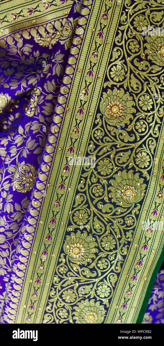 Benaras silk Sari. Stockfoto