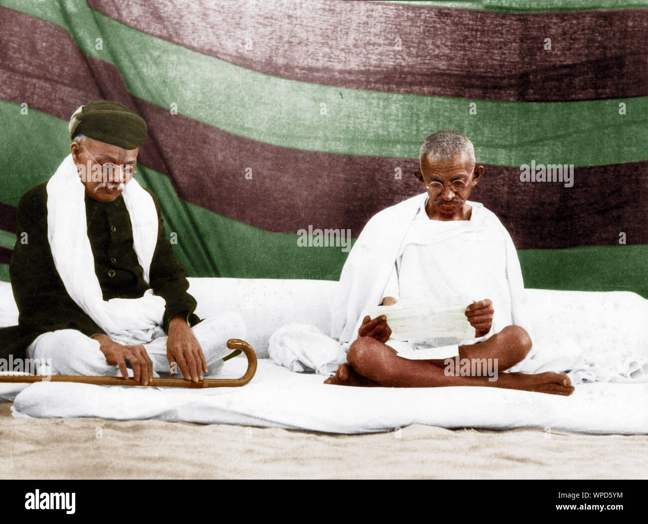 Mahatma Gandhi und M Girdhardas, Ahmedabad, Gujarat, Indien, Asien, 7. September 1928 Stockfoto