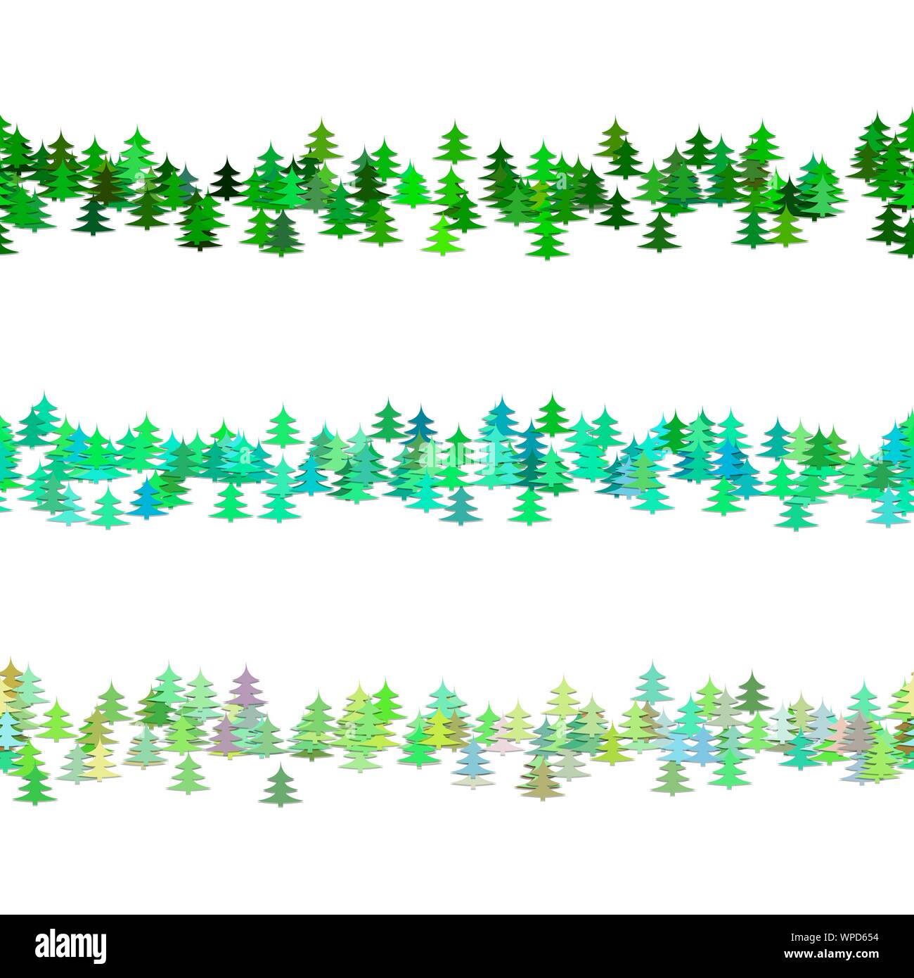 Nahtlose random Green Pine Tree pattern Absatz Trennlinie - Winter vektor design elemente Stock Vektor