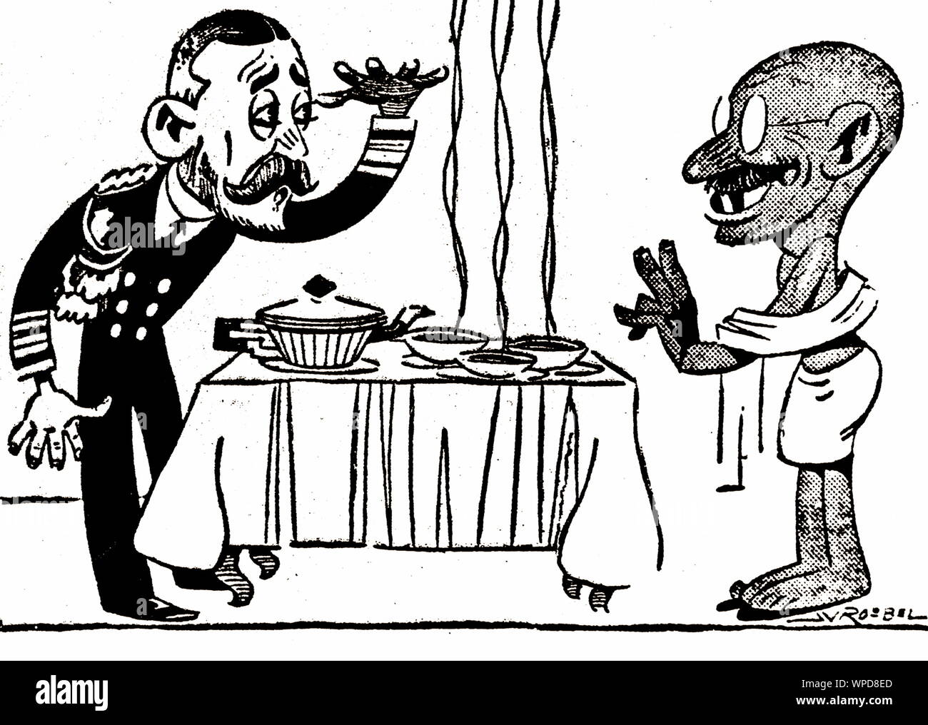 Cartoon, Mahatma Gandhi, King V London, England, 1931