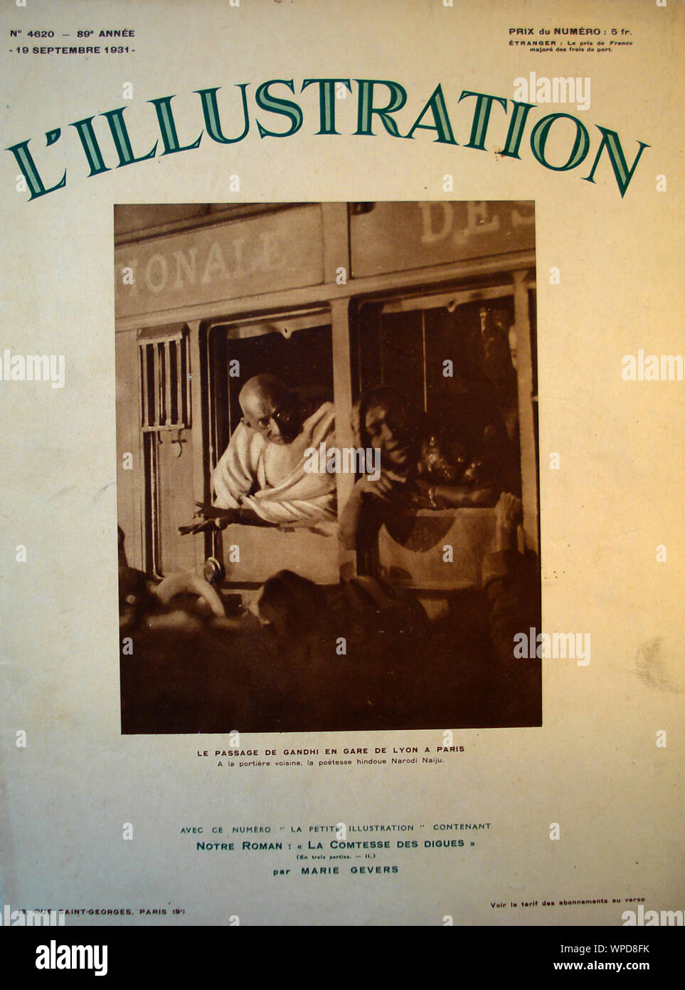 Mahatma Gandhi auf dem Cover der Zeitschrift L'Illustration, Indien, Asien, 19. September 1931 Stockfoto