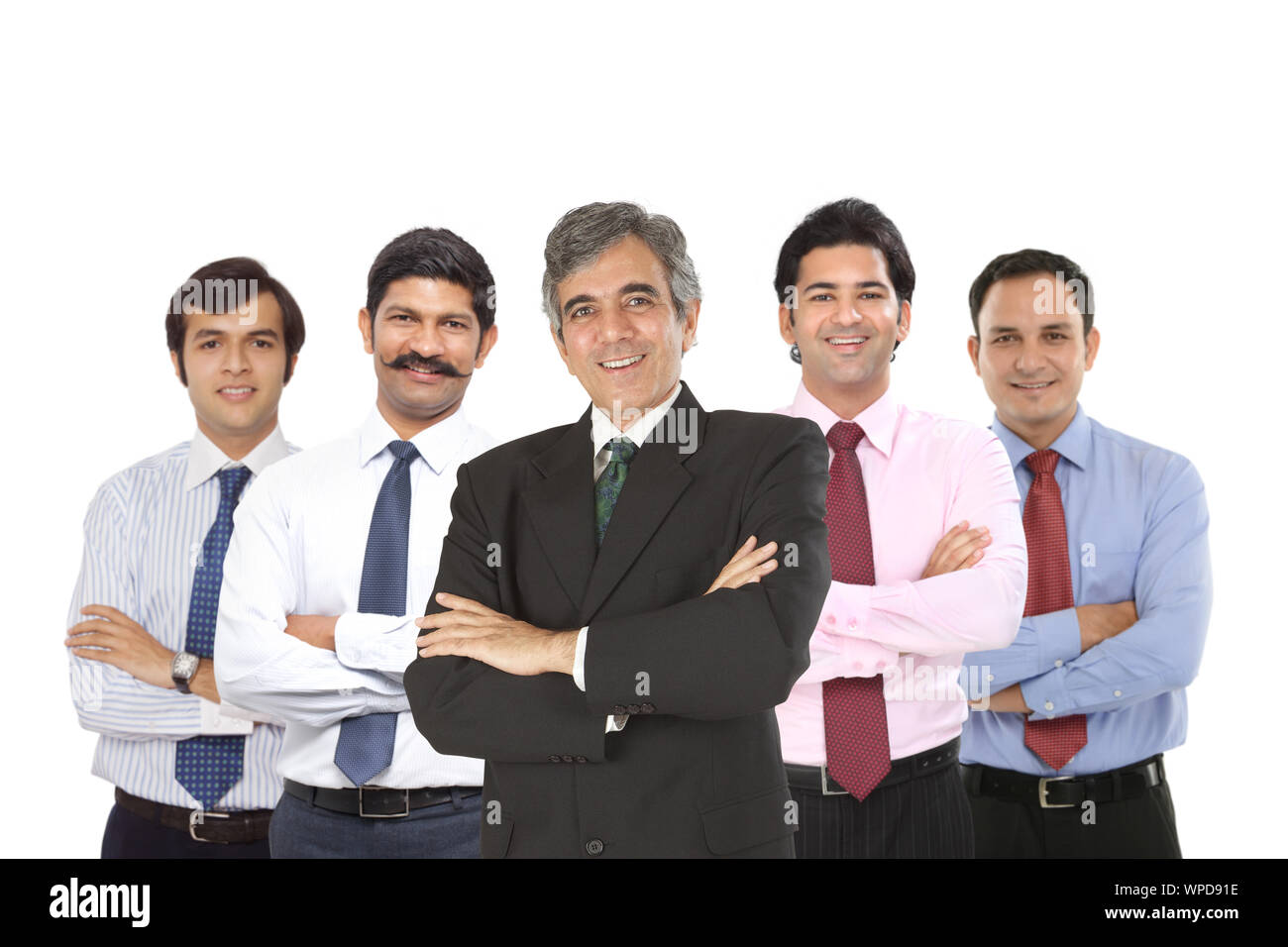 Geschäftsmann führt sein team Stockfoto