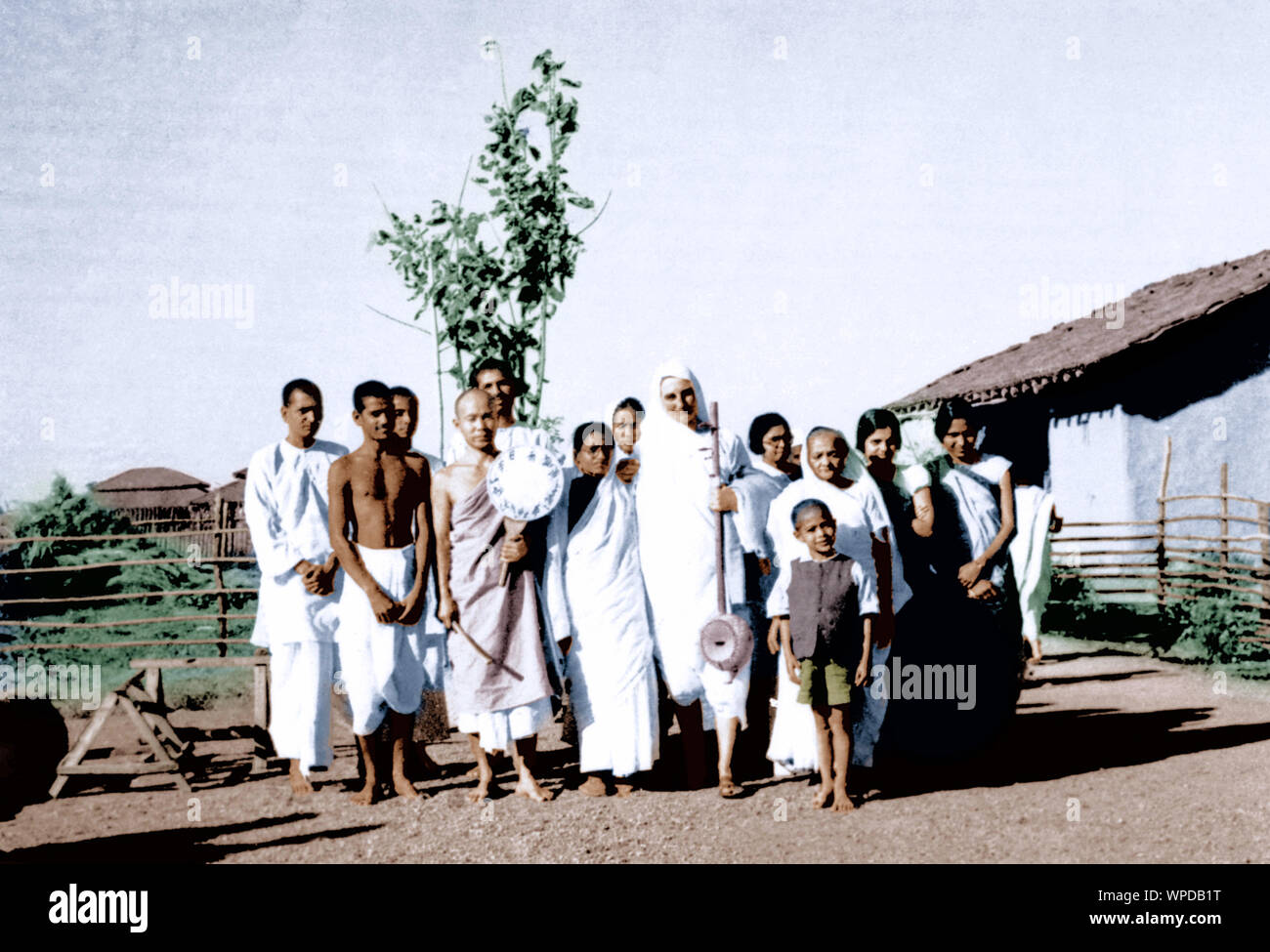 Gruppe Foto bei Sevagram Ashram, Wardha, Maharashtra, Indien, Asien, 1938 Stockfoto