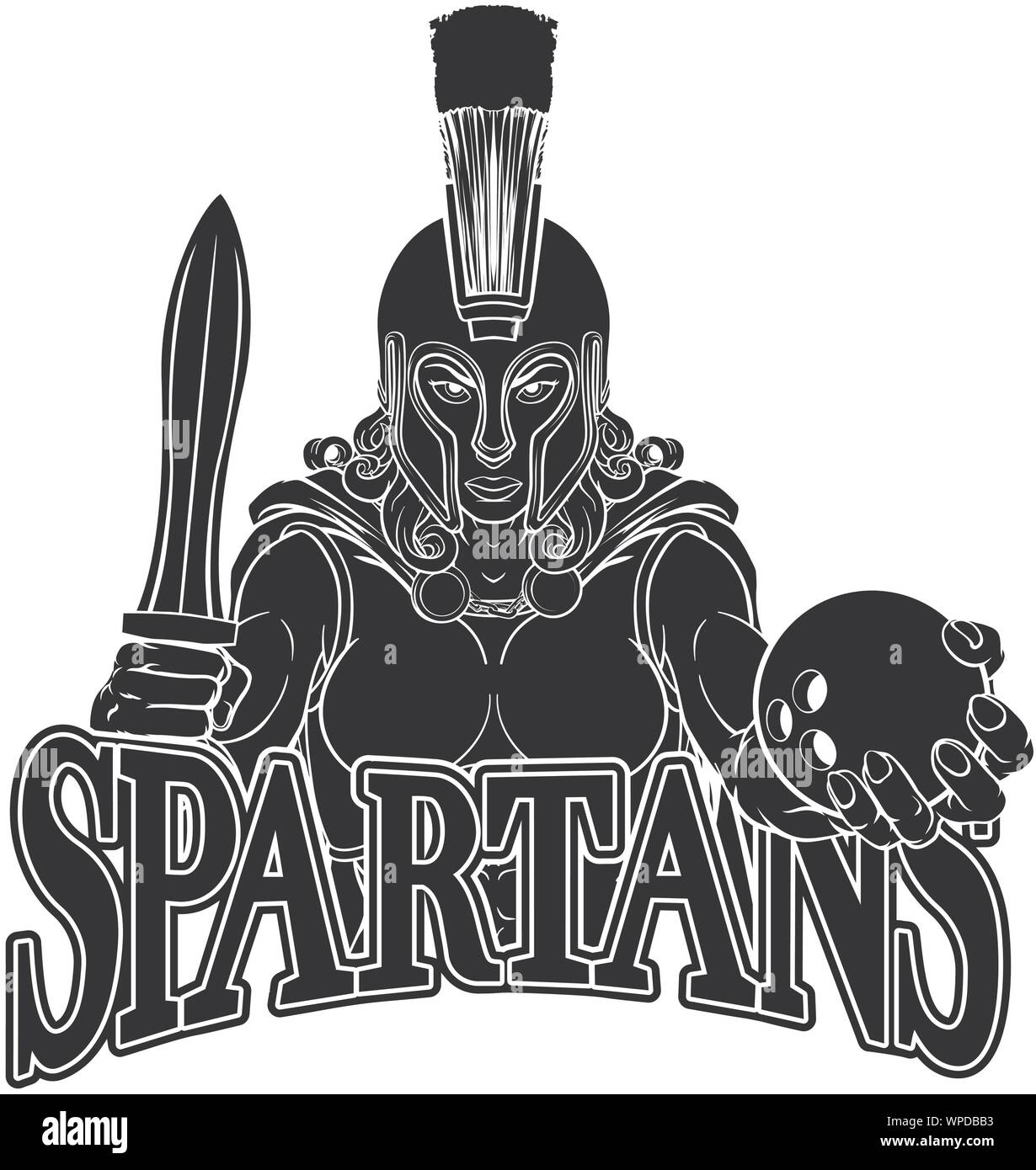 Spartan Trojan Gladiator Bowling Kriegerin Stock Vektor