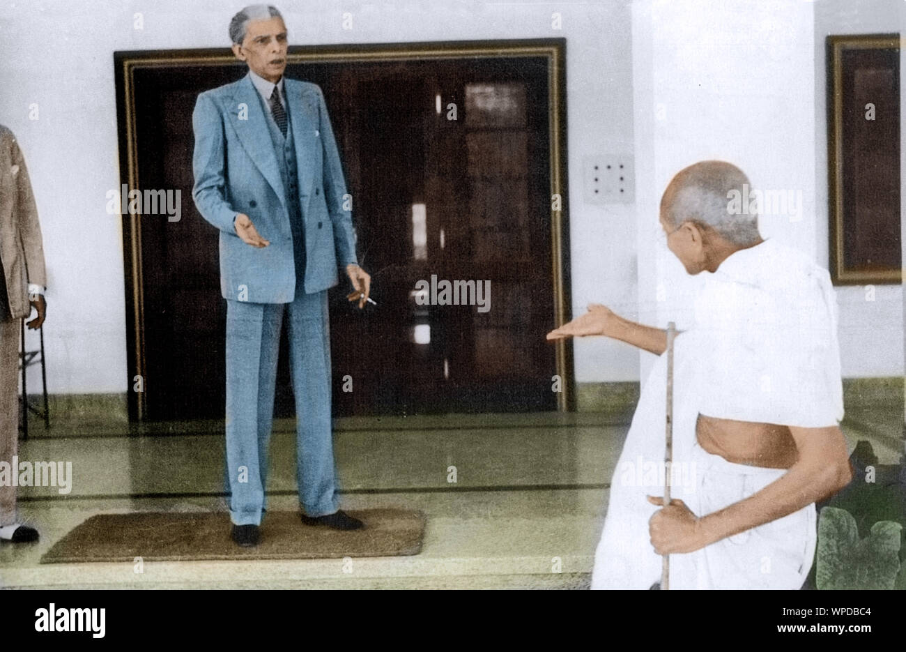 Mahatma Gandhi im Gespräch mit Muhammad Ali Jinnah, Delhi, Indien, Asien, November 1, 1939, alter Jahrgang 1900s Bild Stockfoto
