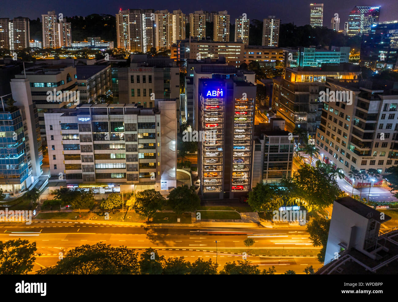 Luftaufnahme von Concrete Jungle wie Hochhaus, modernen Apartments in Singapur Stockfoto