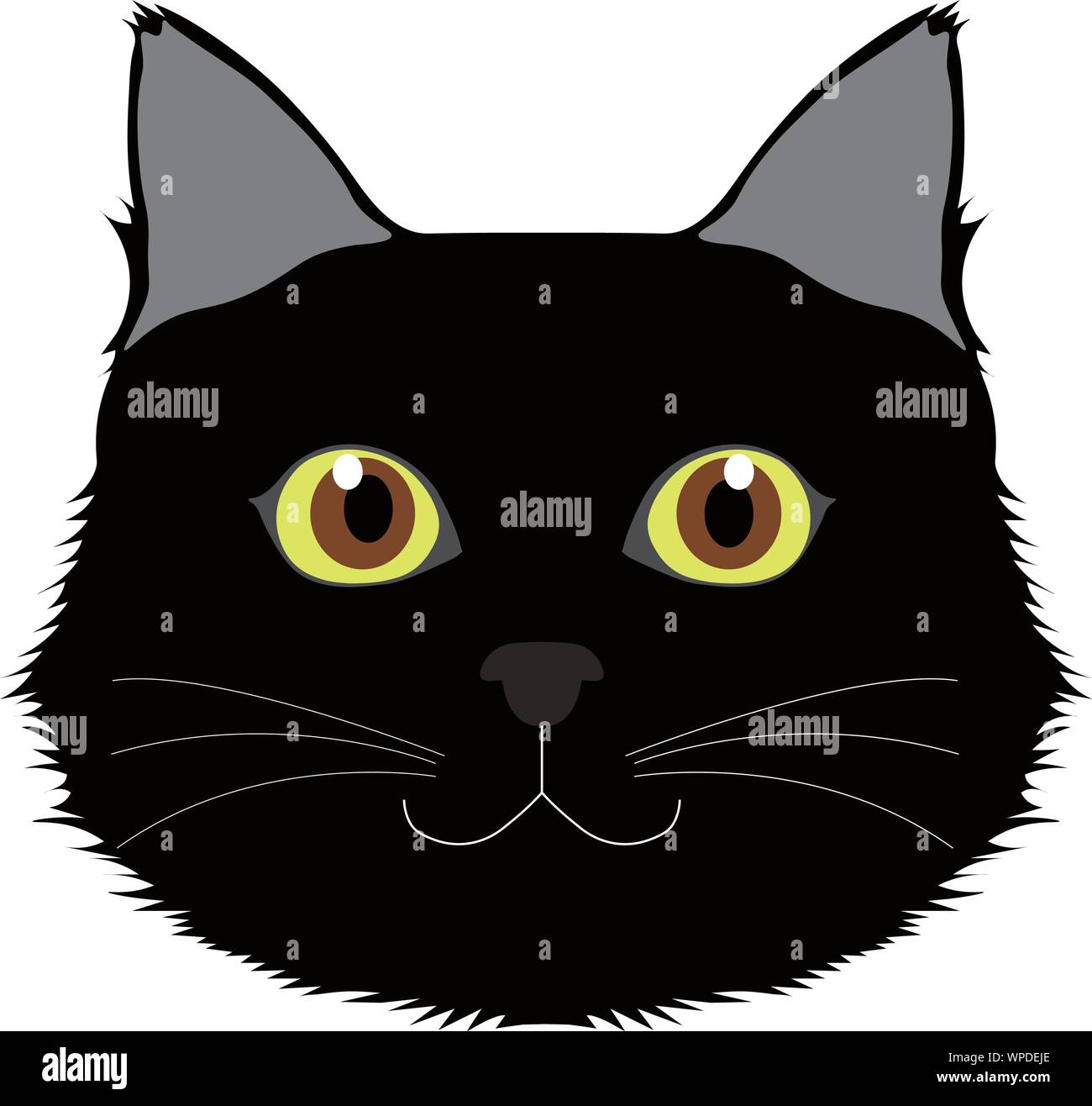 Ein Gesicht von schwarze Katze in Vektoren Stock Vektor