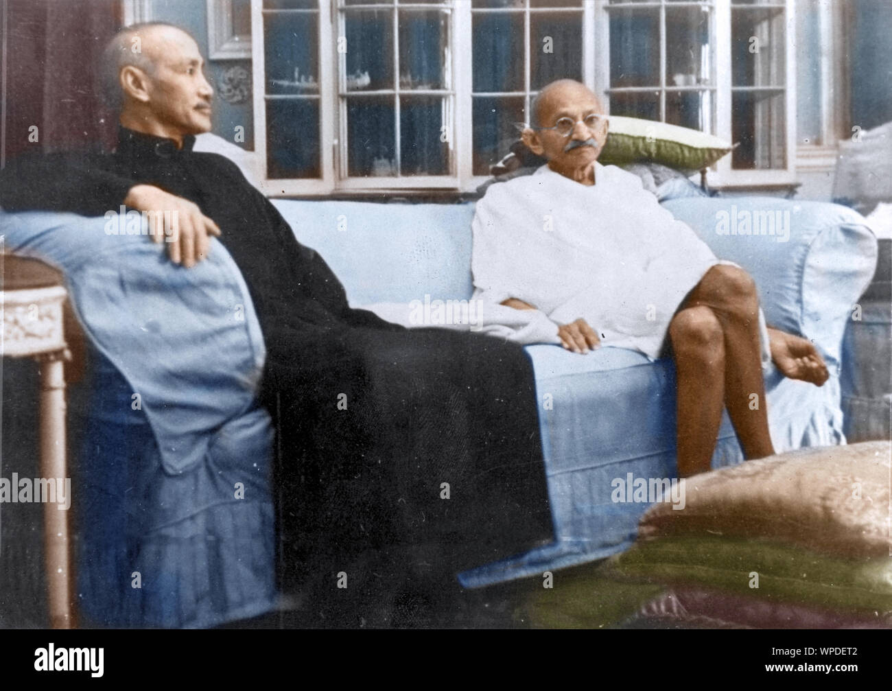Mahatma Gandhi mit chinesischen Führer Chiang Kai Shek, Kalkutta, Indien, Asien, 18. Februar 1942 Stockfoto