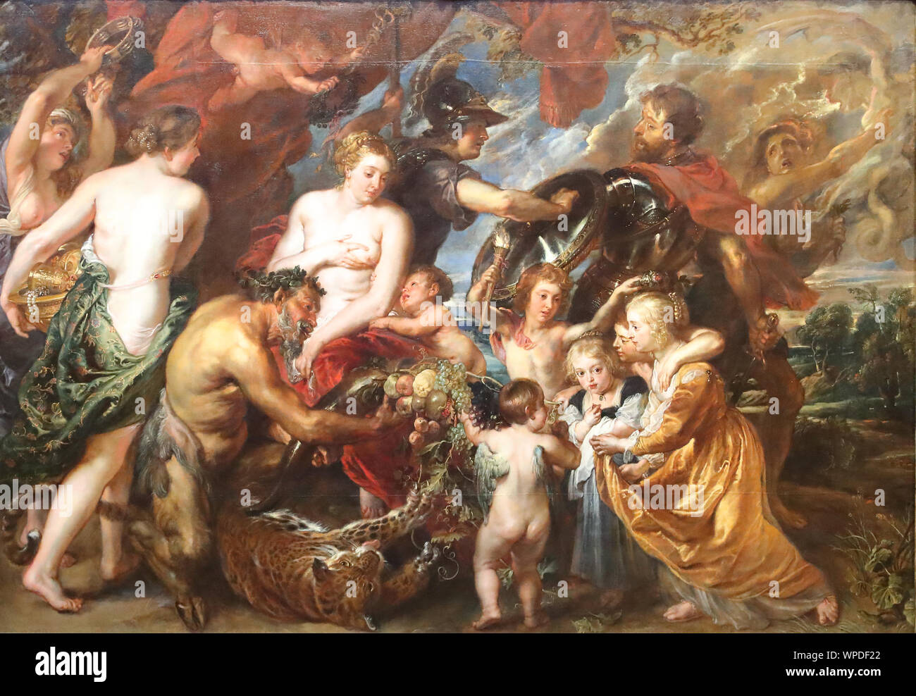 Minerva schützt Pax von Mars ('Krieg und Frieden') des flämischen Malers Peter Paul Rubens in der National Gallery, London, UK Stockfoto