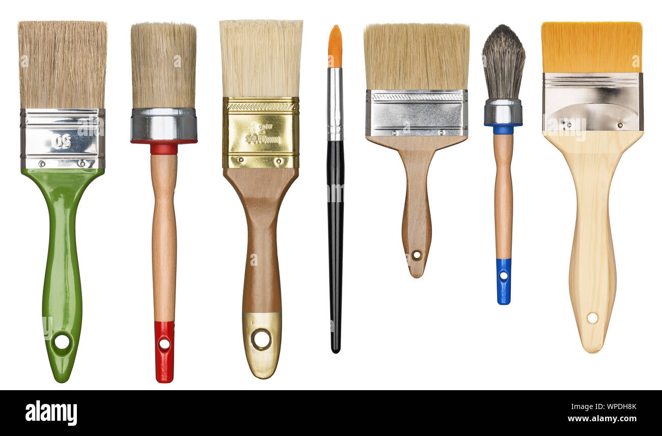 Pinsel isoliert auf weißem Stockfoto