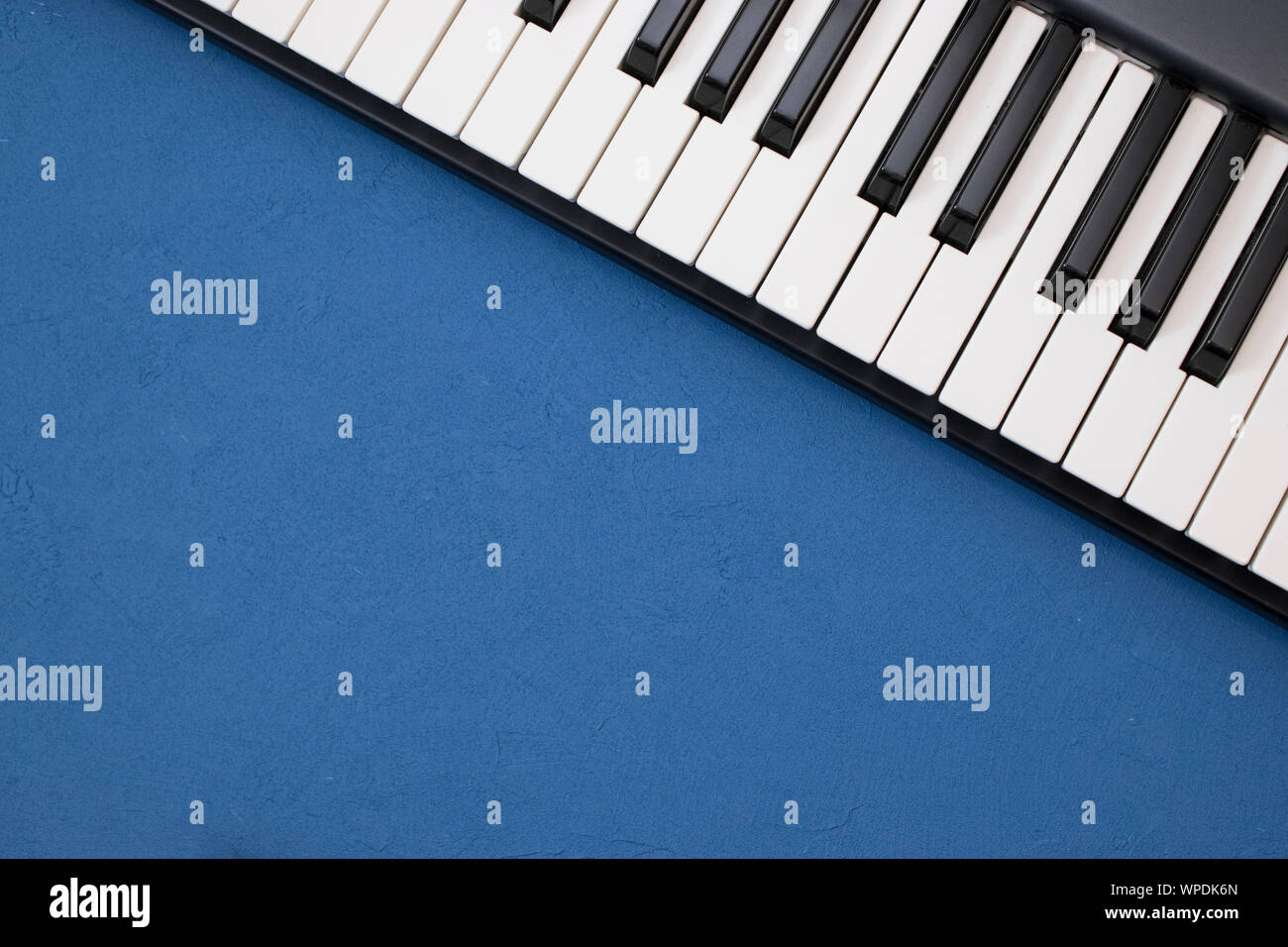 Musikalische Tastatur, Instrument Mockup, Ansicht von oben Stockfoto