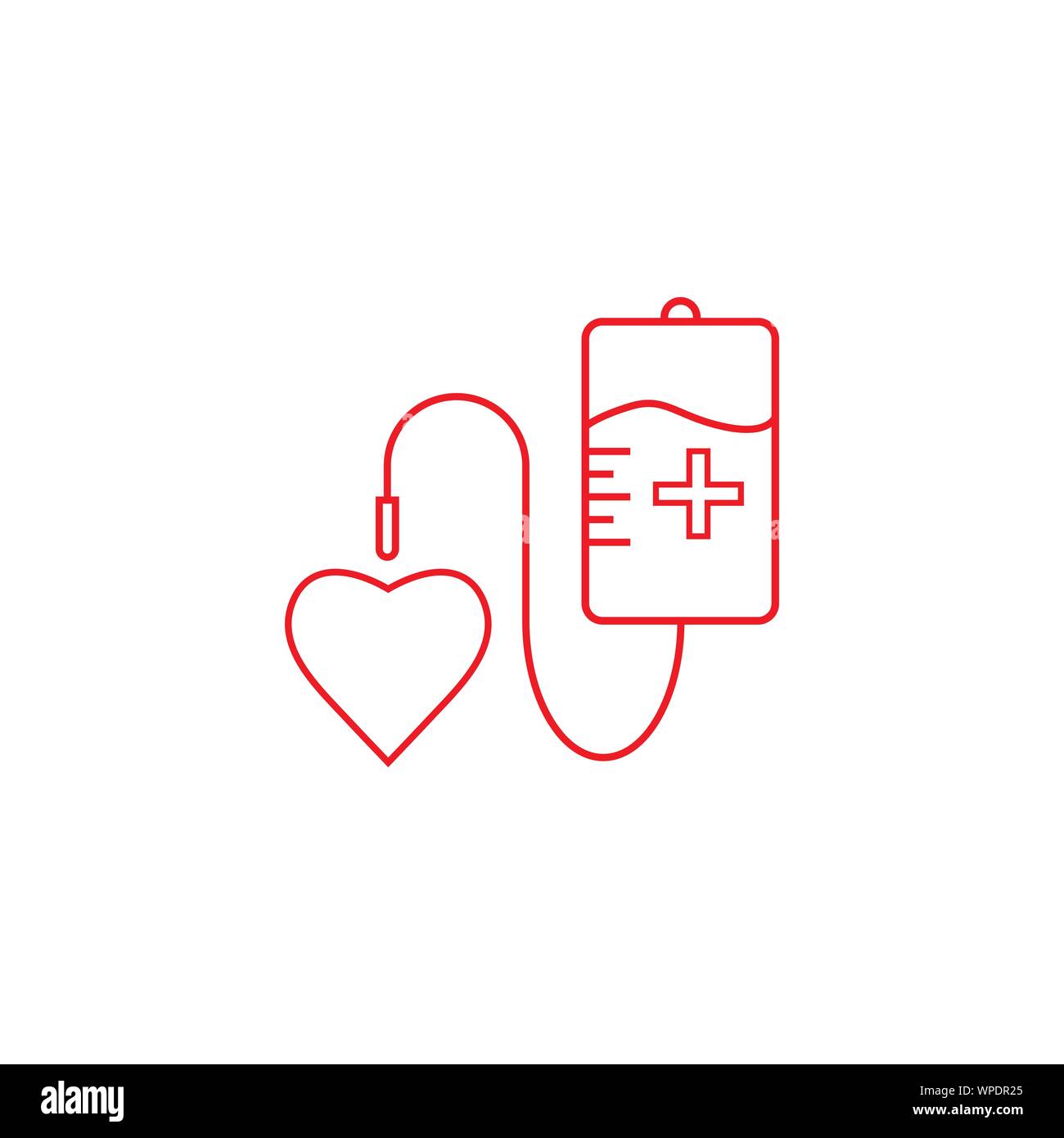 Blutbeutel Symbol. Vector Illustration, flache Bauform. Stock Vektor