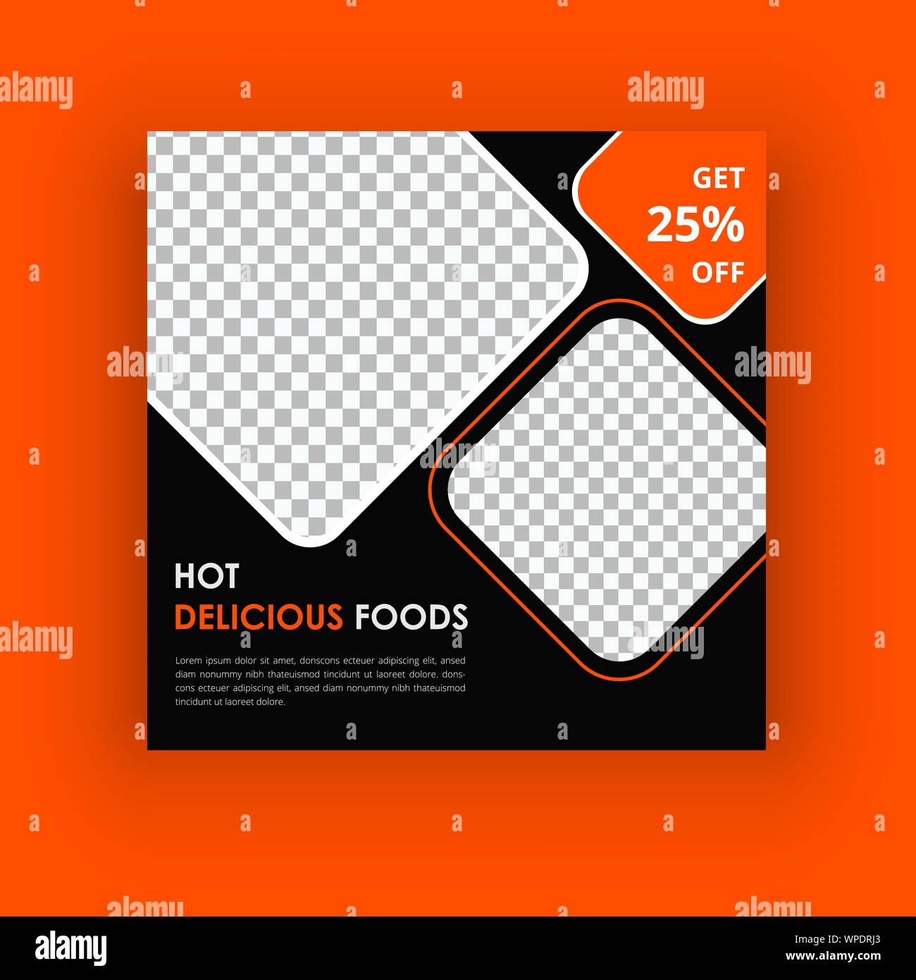 Hot leckeres Essen social media Post Stock Vektor