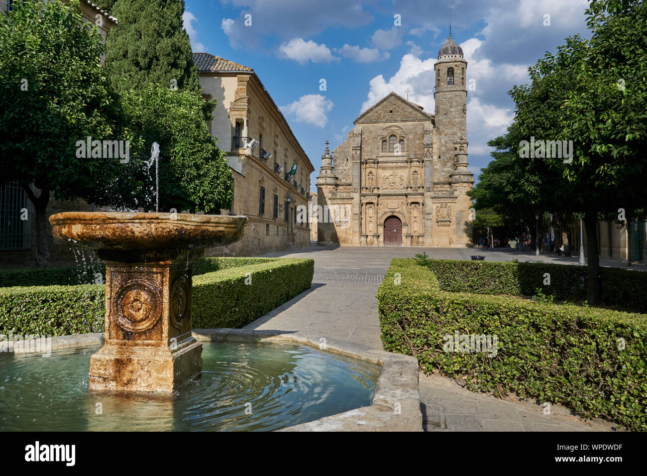 Sacra Kapelle von El Salvador mit platereske Fassade im Stil. Renaissance Kapelle. Ubeda, Jaen. Spanien Stockfoto