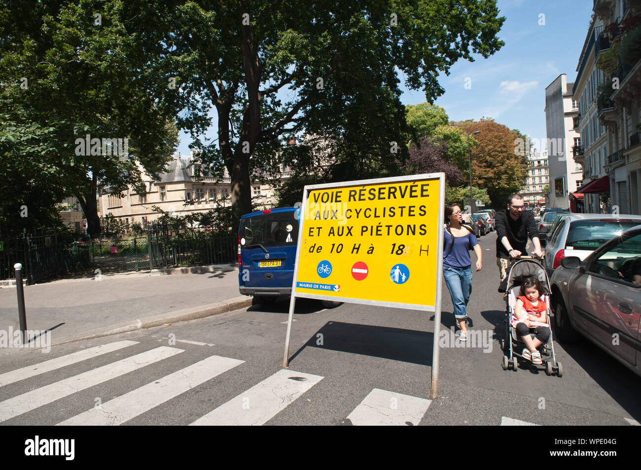 Paris atmen, Verkehrsberuhigung - Paris atmen, Verkehrsberuhigung Stockfoto