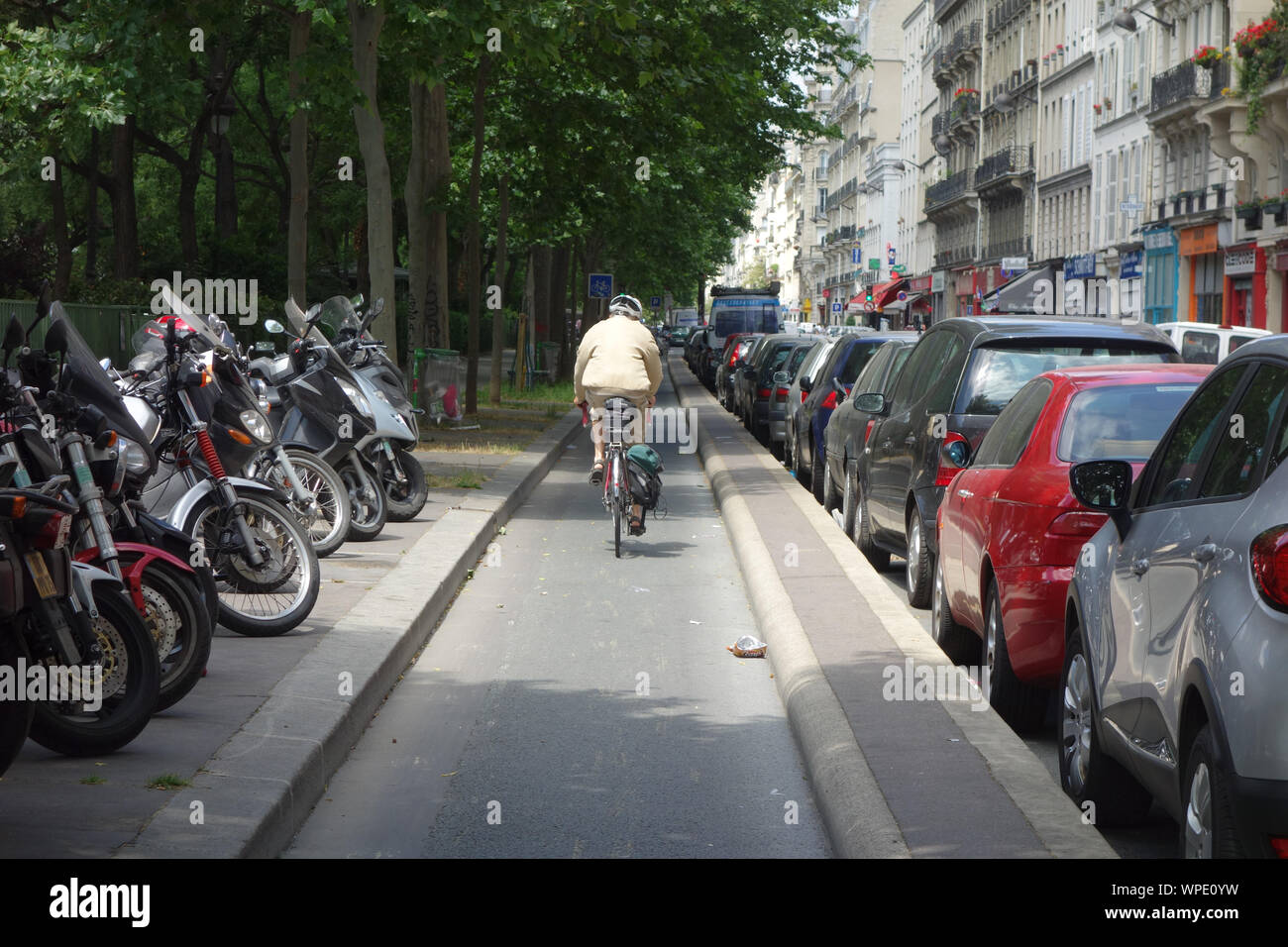 Paris, Radstreifen - Paris, Rad weg! Stockfoto