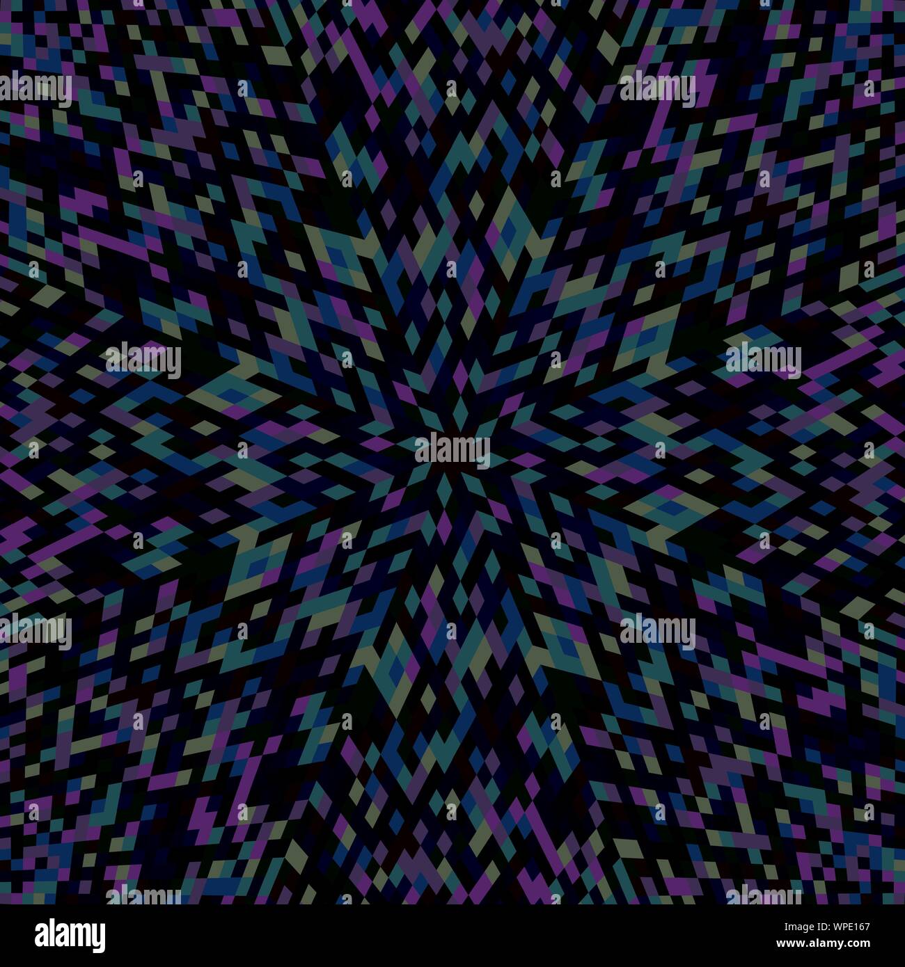 Dynamische kachelmuster Mosaik Hintergrund - bunte hypnotisch abstrakte Vektor Grafik aus geometrischen Formen Stock Vektor