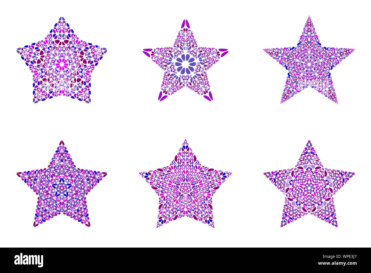 Geometrische abstrakte Stein ornament Star polygon Sammlung - Fünfeckiger vector Designs elementss aus geometrischen Formen Stock Vektor