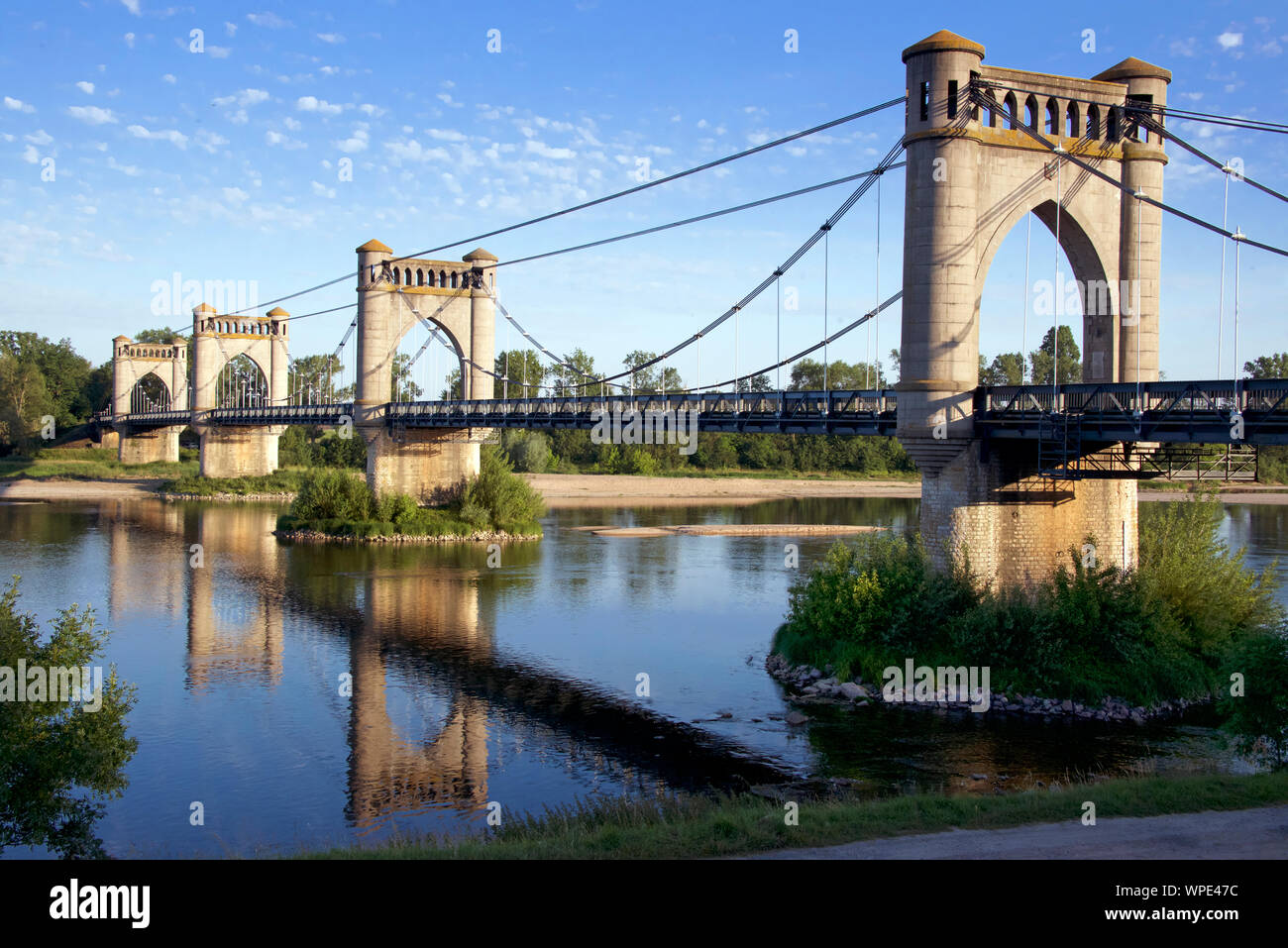 Langeais Suspension Bridge La Loire Chinon Frankreich Stockfoto
