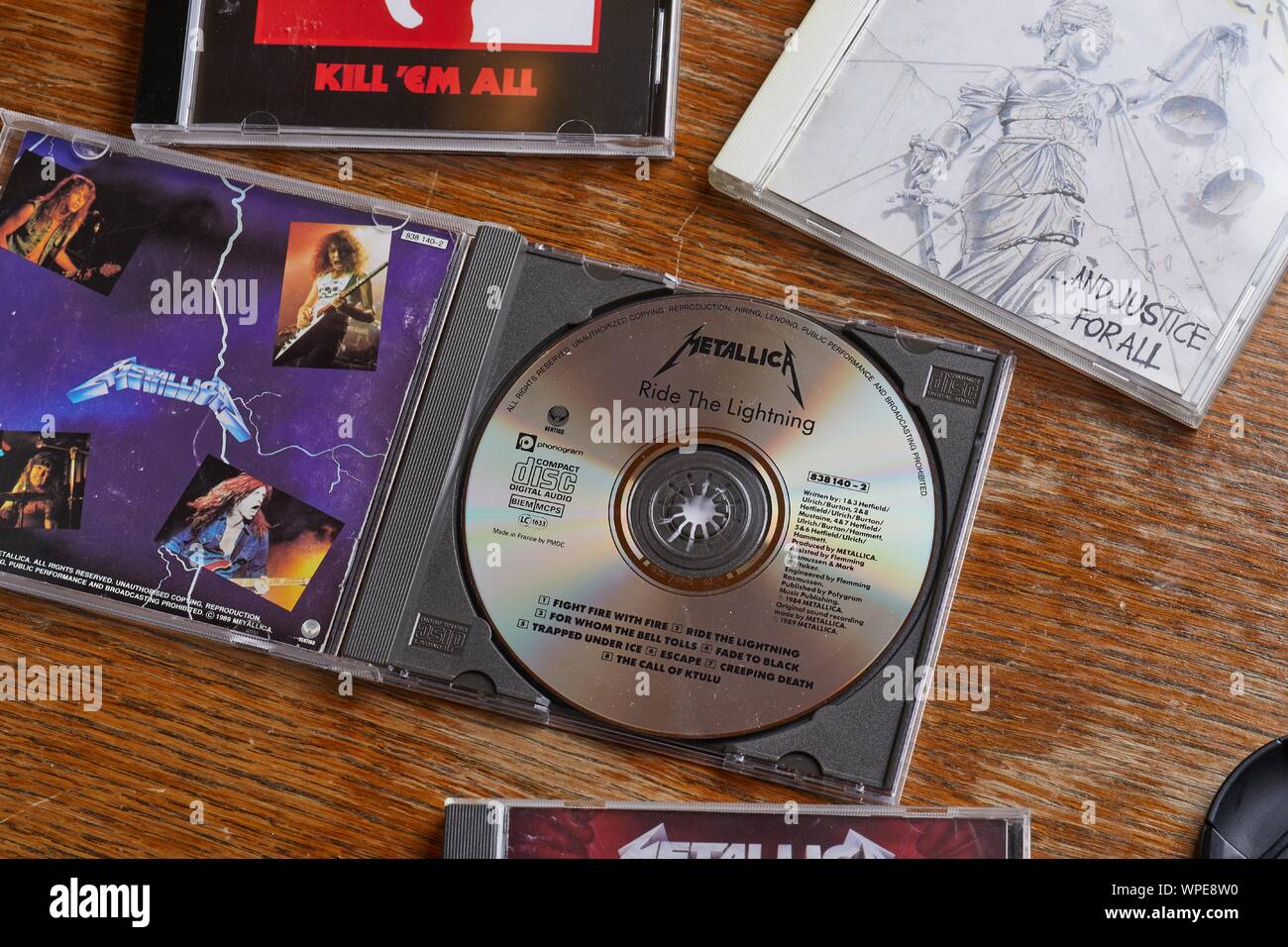 Metallica Ride The Lightning und andere CDs Stockfoto