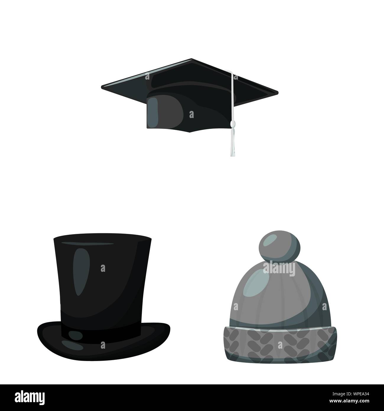 Vektor Design von Mütze und Helm Symbol. Sammlung von Hut und Beruf Lager Symbol für das Web. Stock Vektor