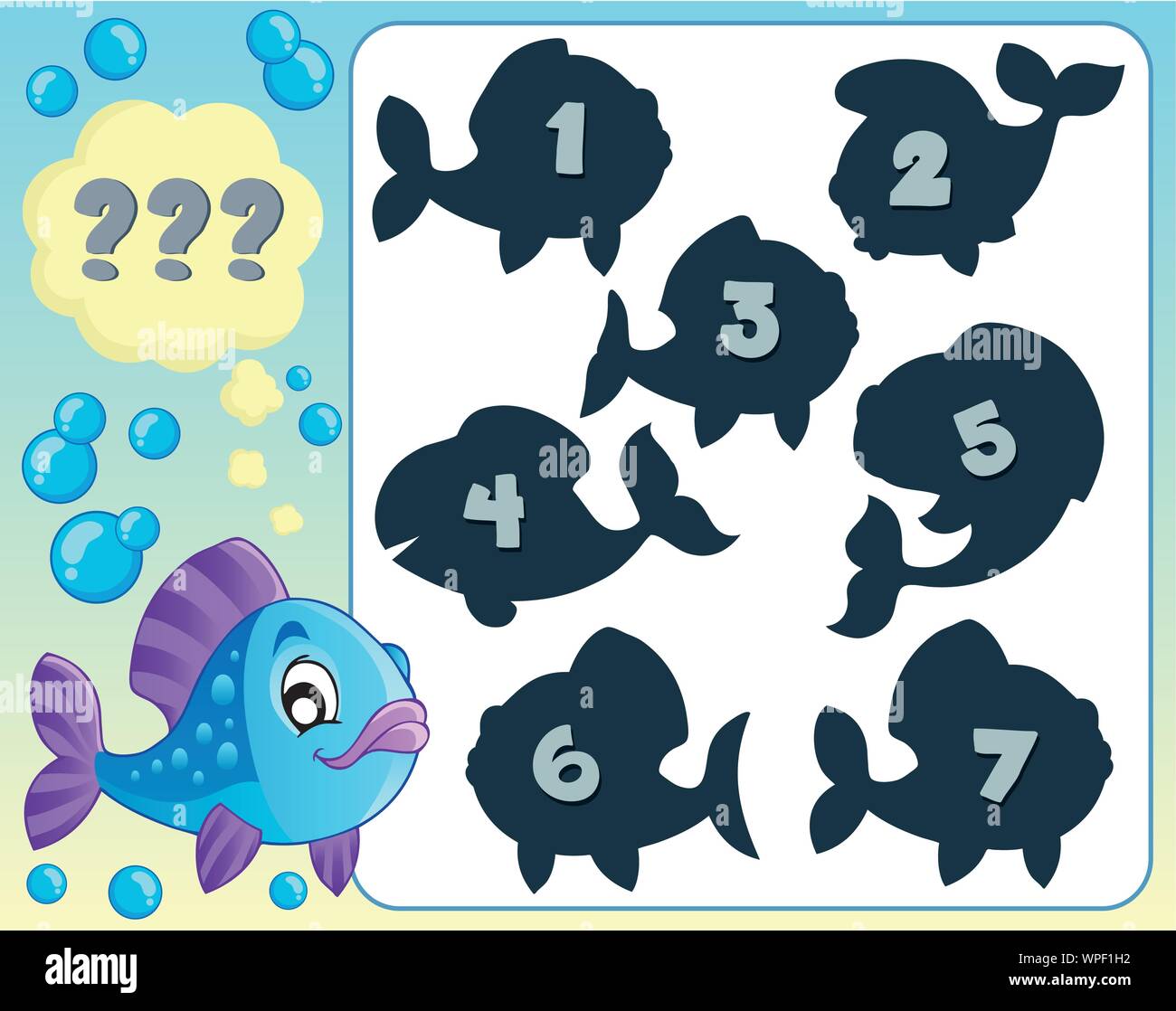 Fisch Rätsel Thema Bild 5 Stock-Vektorgrafik - Alamy