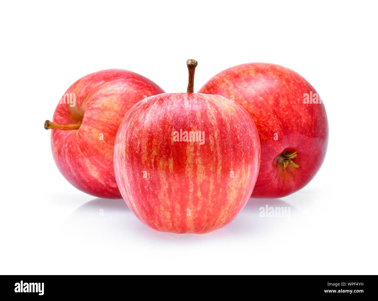 Red Gala Äpfel isoliert auf weißem Hintergrund Stockfoto