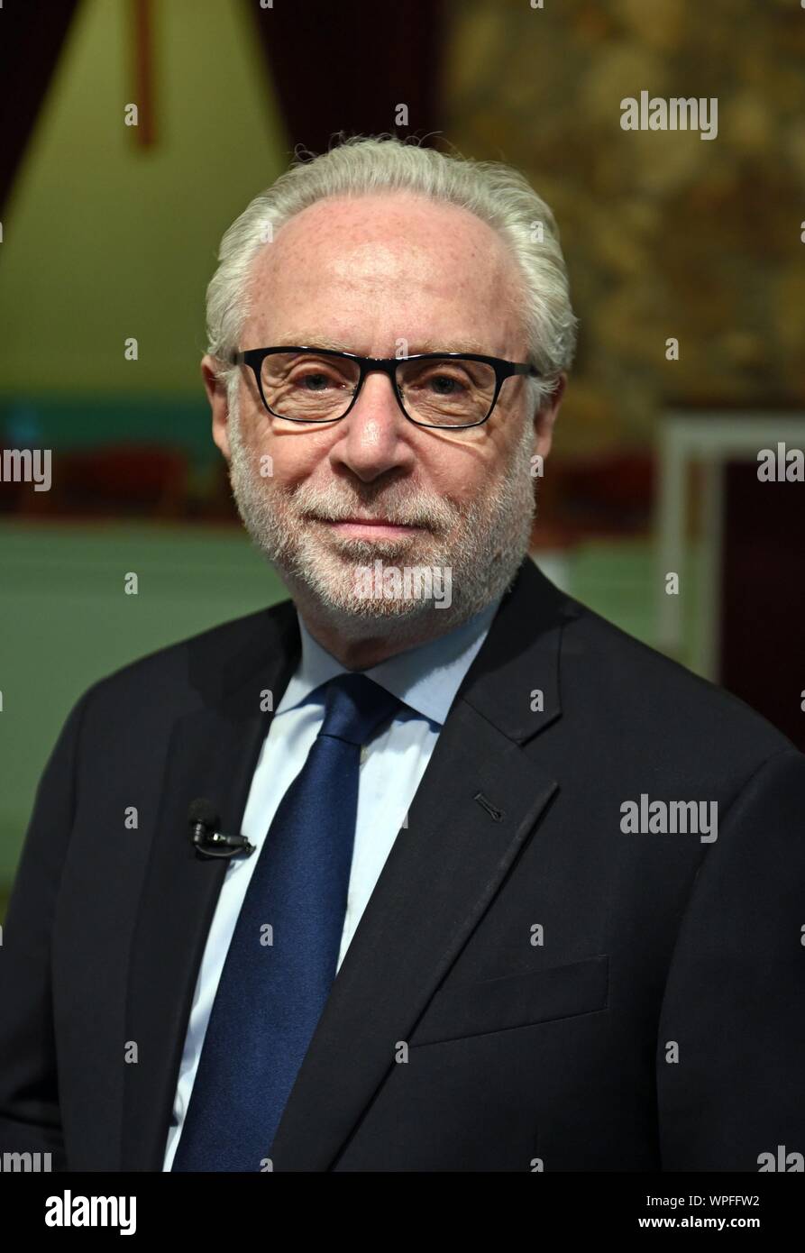 Ebenen, GA, USA. 8. Sep 2019. Wolf Blitzer anwesend für Jimmy Carter lehrt Sonntagsschule, Maranatha Baptist Church, Ebenen, GA 8. September 2019. Credit: Derek Sturm/Everett Collection/Alamy leben Nachrichten Stockfoto