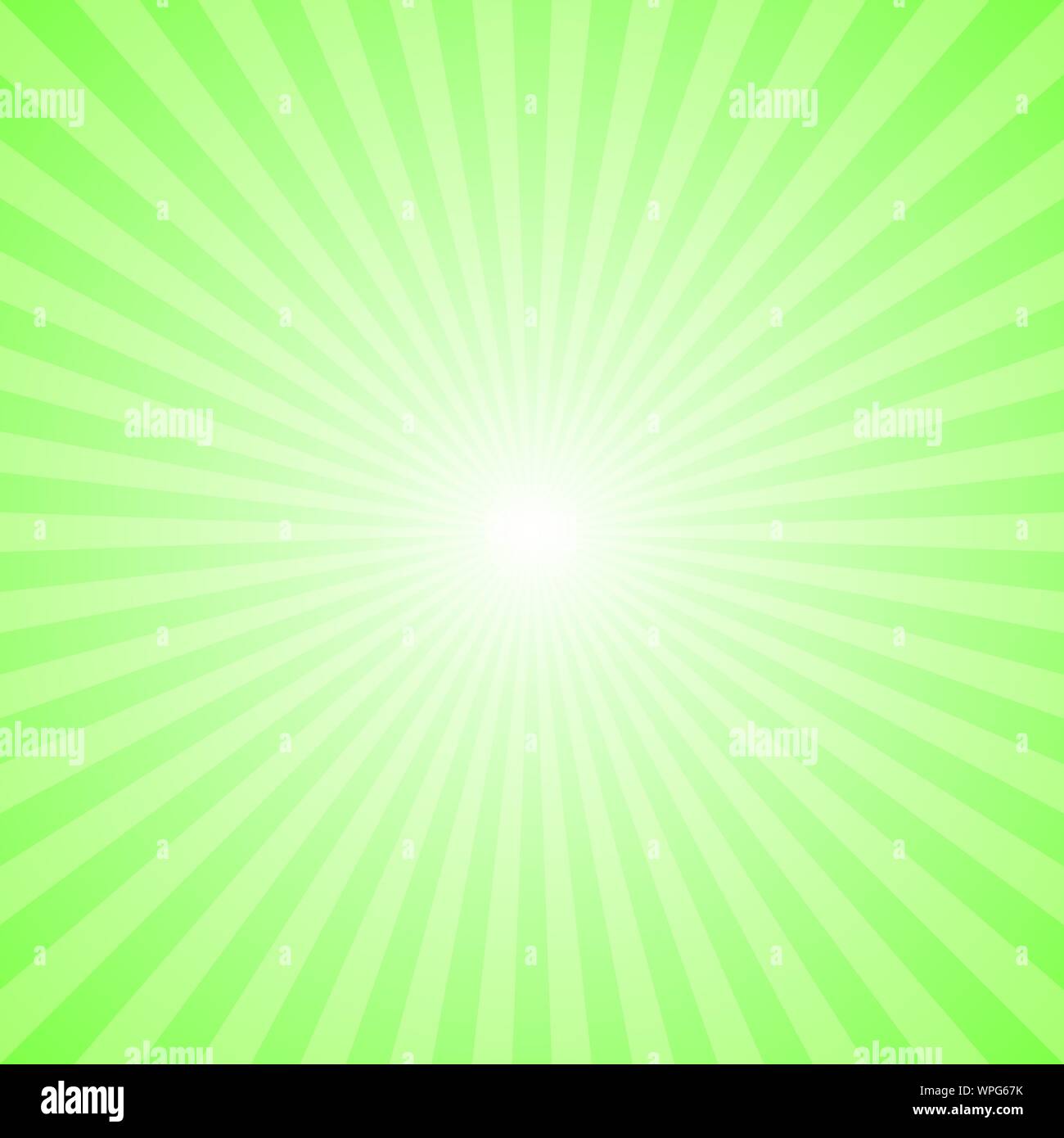Hellgrün abstrakt Dynamische starburst Hintergrund-Gradient vector Design mit radialen gestreifte Strahlen Stock Vektor
