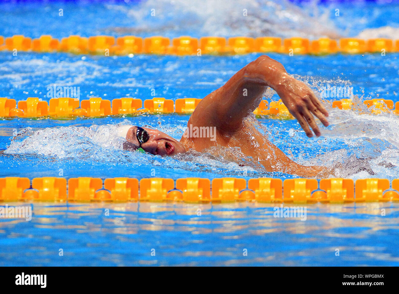 London, Großbritannien. 09 Sep, 2019. Sergei Punko in Aktion. Welt Para Schwimmen Allianz Meisterschaften 2019, Tag 1 an der London Aquatics Centre in London, Großbritannien, am Montag, den 9. September 2019. Dieses Bild dürfen nur für redaktionelle Zwecke verwendet werden. Redaktionelle Verwendung nur, pic von Steffan Bowen/Andrew Orchard sport Fotografie/Alamy Live news Credit: Andrew Orchard sport Fotografie/Alamy leben Nachrichten Stockfoto
