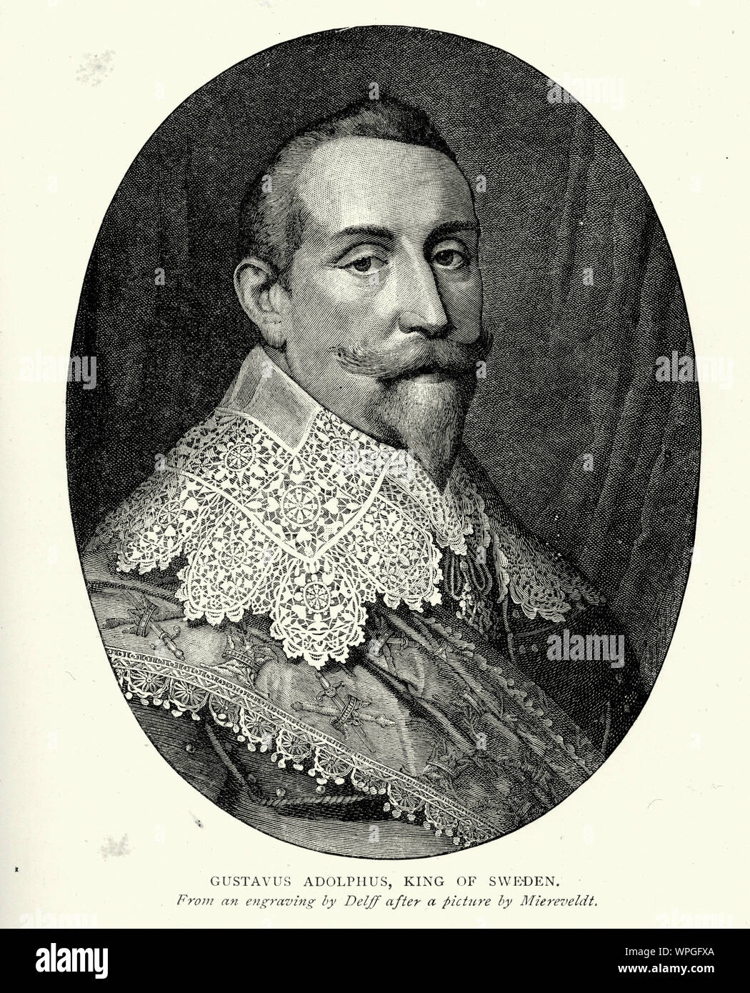Gustavus Adolphus (9/19 Dezember 1594 - 6/16 November 1632, O.S./N.S.), in englischer Sprache auch bekannt als Gustav II Adolf oder Gustav II Adolph, war der König von Schweden von 1611 bis 1632, und ist für die Gründung von Schweden als Großmacht gutgeschrieben Stockfoto