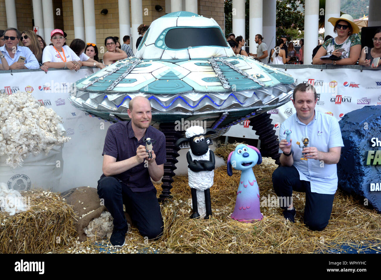 Giffoni Valle Piana, Sa, Italien - 22 Juli, 2019: Becher und Richard Phelan Verwaltungsrat der: "Shaun das Schaf" in Giffoni Film Festival 2019 - Auf Stockfoto