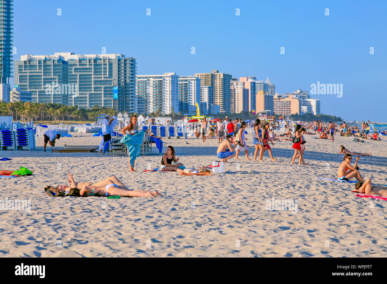 South Beach in Miami, Miami Beach und South Beach, Florida, USA; Amerika; Nordamerika Stockfoto