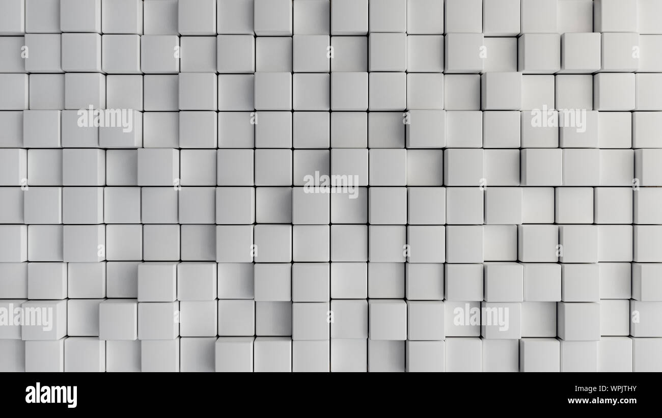 White Cubes als abstrakter Hintergrund - 3D-Rendering Stockfoto