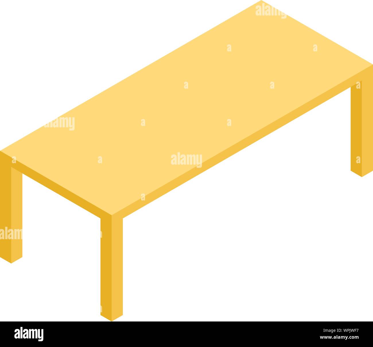 Holz gelb Tabelle das Symbol Isometrische Stil Stock Vektor