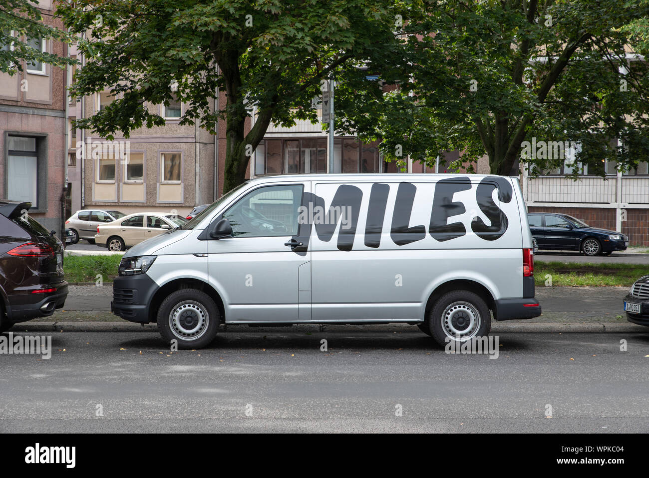 Ein Transporter der deutschen Car-Sharing-Start-up-MEILEN, Berlin, Deutschland. Stockfoto