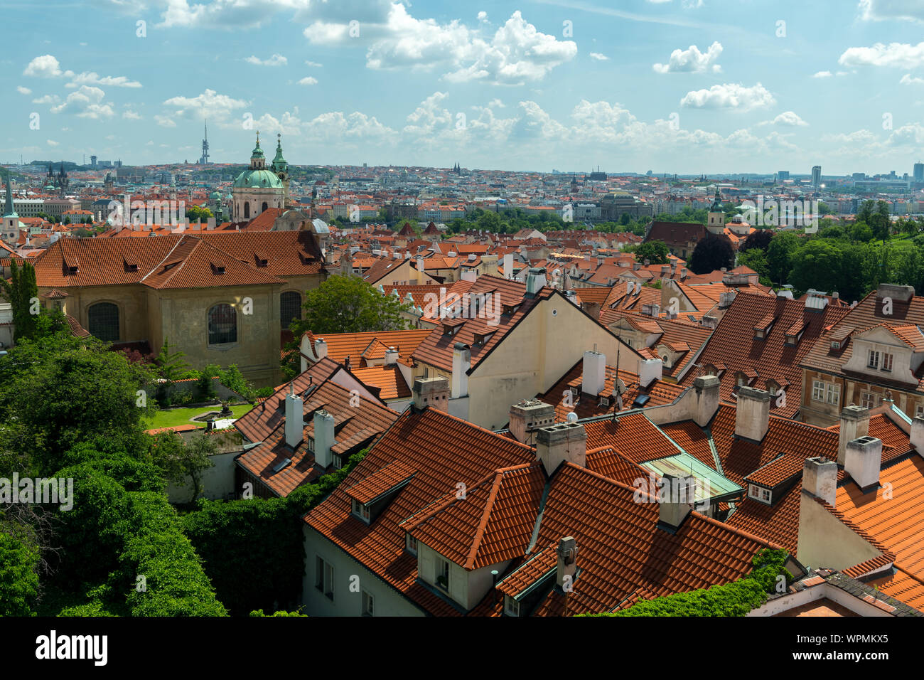 Die Altstadt von Prag. Blick über die Dächer der Stadt. Stockfoto