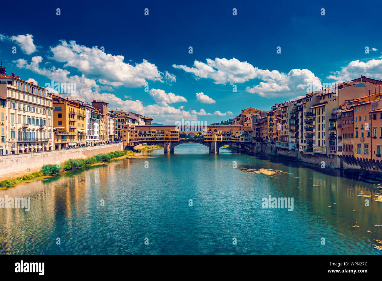 Ponto Vecchio in Florenz, Italien, Sommer, getönten Bild Stockfoto