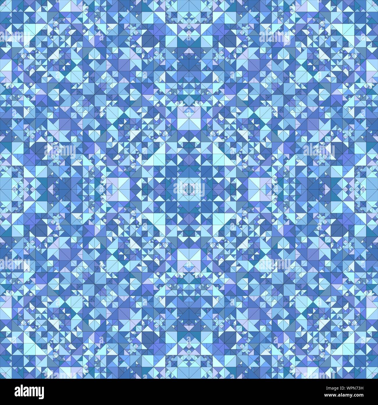 Blau abstrakte wiederholen Dreieck Mosaik Kaleidoskop Muster Tapete - Symmetrische vector Hintergrund design Stock Vektor