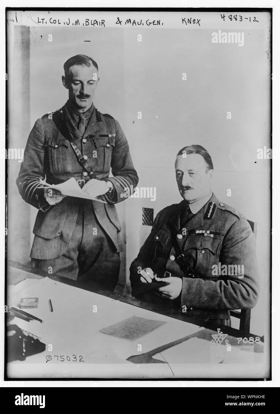 Oberstleutnant J. M. Blair, Generalmajor Knox Stockfoto