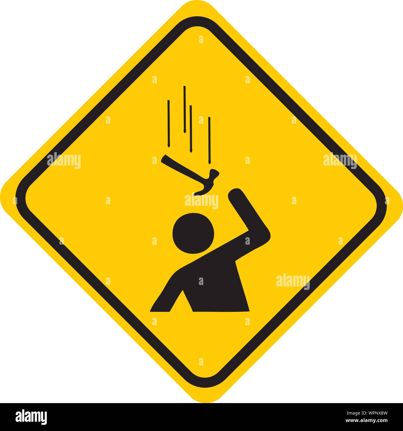 Schild „Fallende Objekte“ Stock Vektor