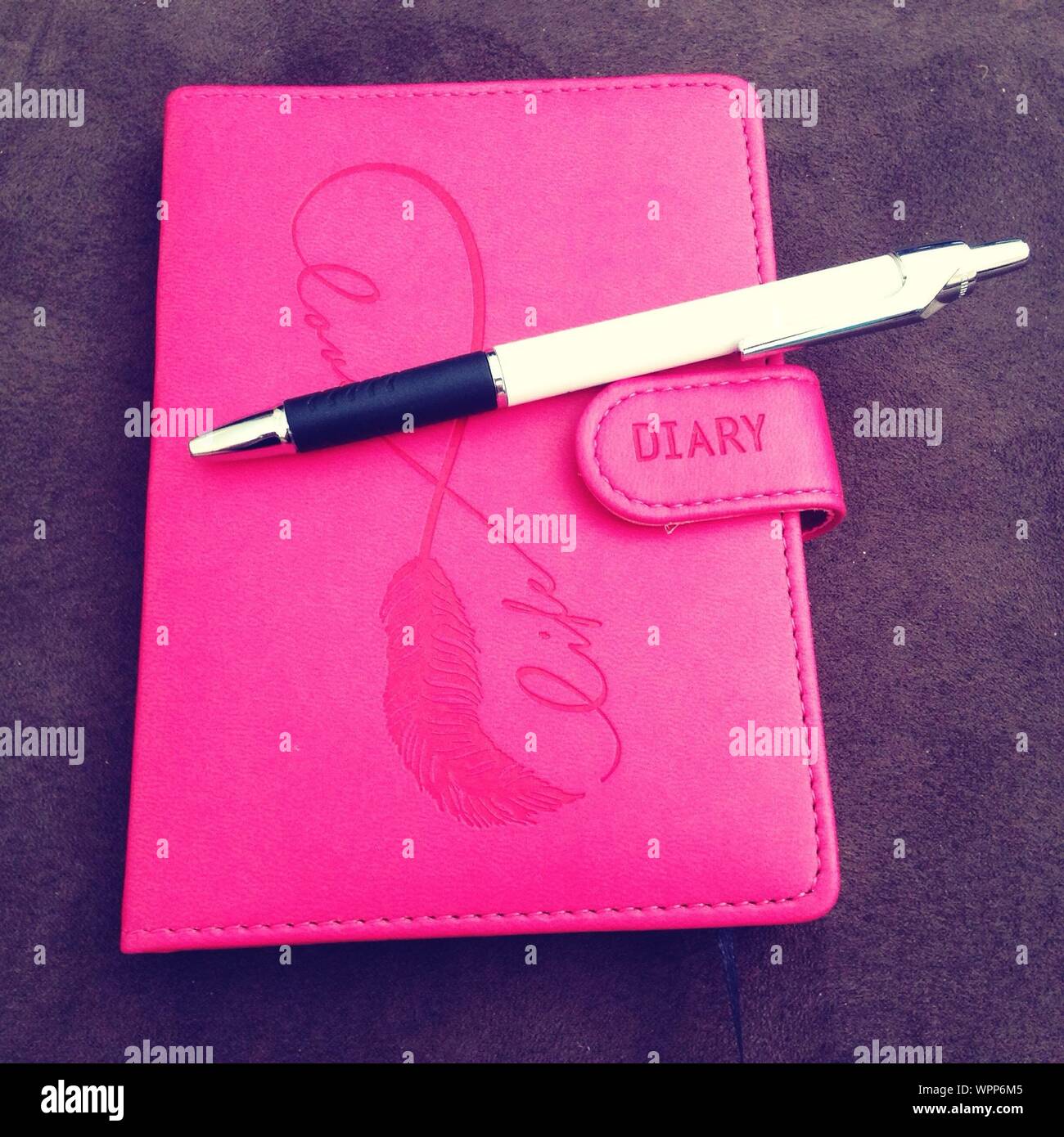 Ipoul Nachfüllbares Tagebuch A5 - Blumenstickerei In Rosa Pfirsichblüte