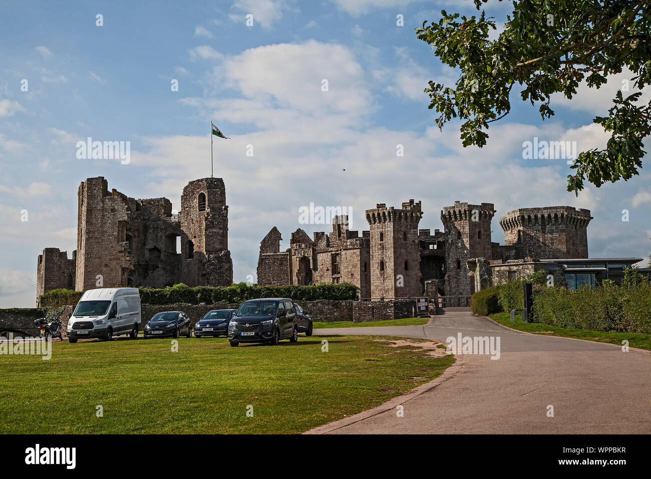 Raglan Castle, Monmouthshire, Wales, UK Stockfoto