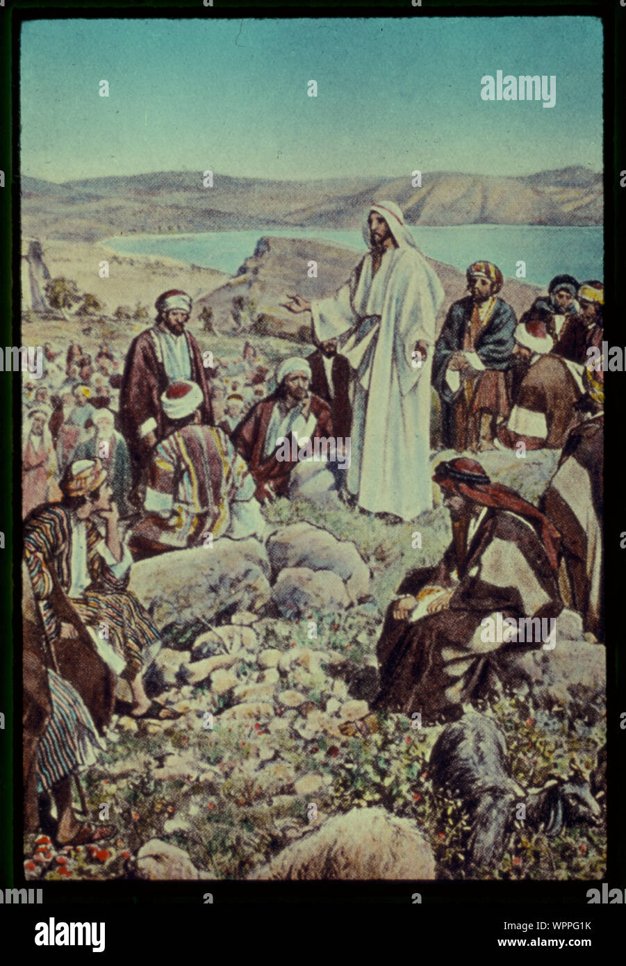 Lukas 6:12-23. Jesus ging auf einen Berg, wohin er von der Vielzahl und Seine Jünger folgten Ihm. Aus diesen Er selecteth zwölf seiner Jünger Stockfoto Lukas 6:12-23. Jesus ging auf einen Berg, wohin er von der Vielzahl und Seine Jünger folgten Ihm. Aus diesen Er selecteth zwölf seiner Jünger Stockfoto