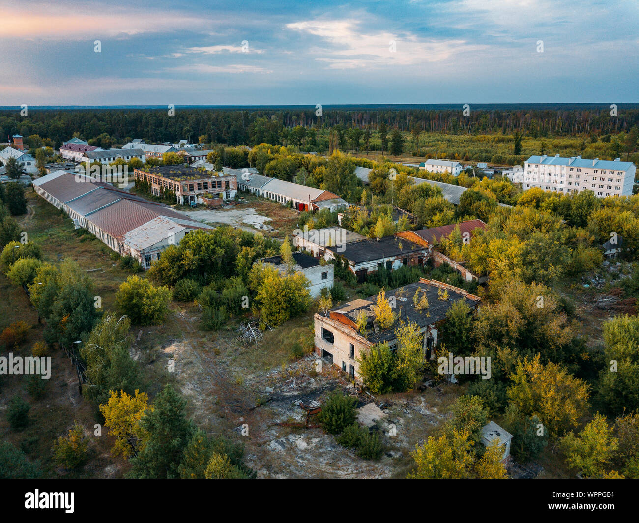 Alten, verlassenen Industriegelände des ehemaligen sowjetischen Gefängnis Kolonie. Stockfoto