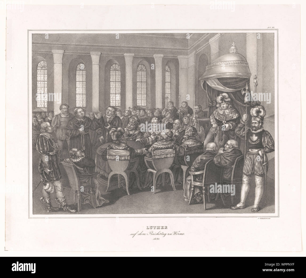 Luther auf dem Reichstag zu Worms. 1521 Stockfoto