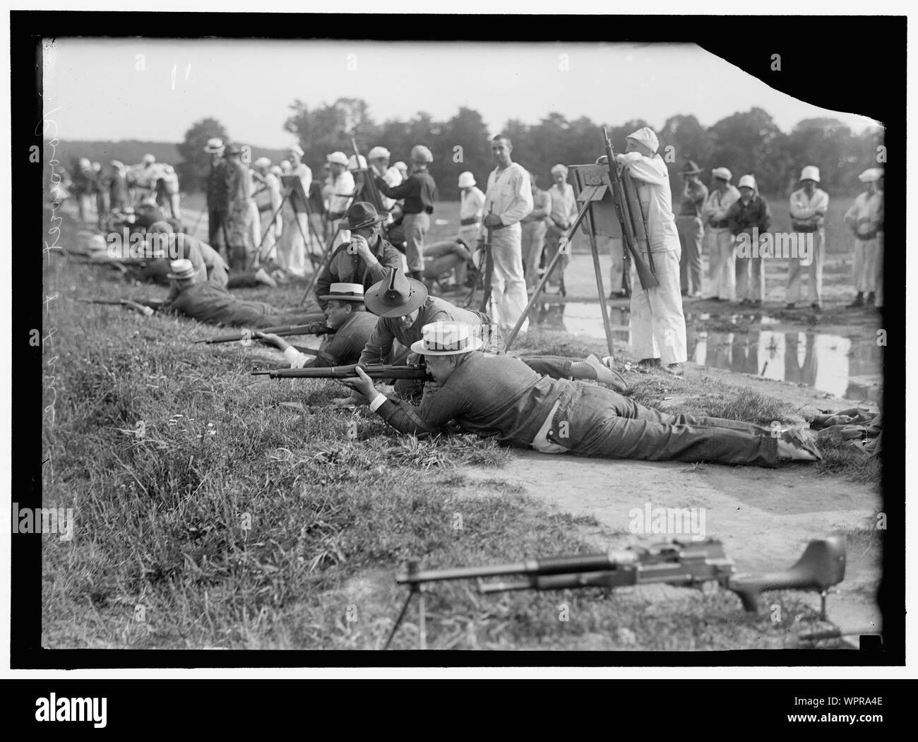 MARINE CORPS SCHIESSSTAND, F.D. ROOSEVELT UND F.K. LANE, BRENNEN Stockfoto