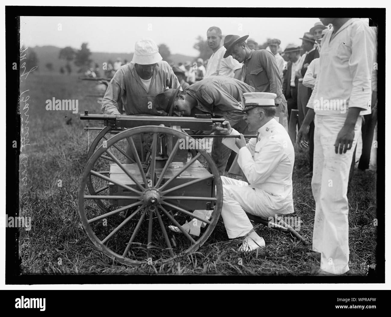 MARINE CORPS SCHIESSSTAND, Winthrop, MD. GEN. Barnett'S COLT AUTOMATIC MACHINE GUN Stockfoto